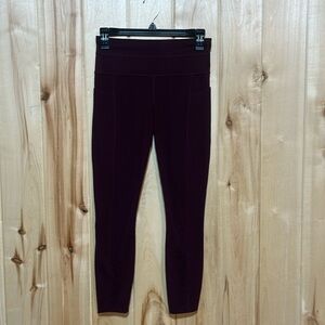 Athleta‎ Maroon High Rise Leggings Size S